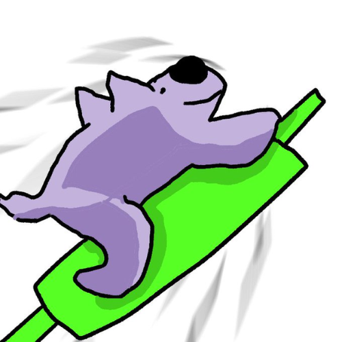 Doug the Dawg riding marker